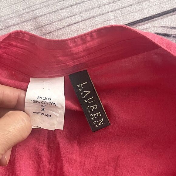 Lauren Ralph Lauren Slip On Dress Coverup Women Sz Small Pink Lightweight Beachy - Picture 2 of 9